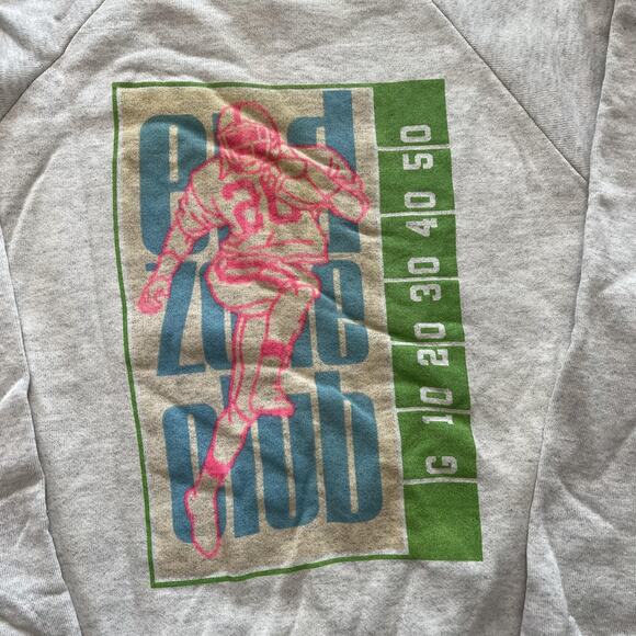 Vintage Oneita Sweatshirt Mens Large Gray Made in USA Football End Zone Club 90s - Picture 3 of 8